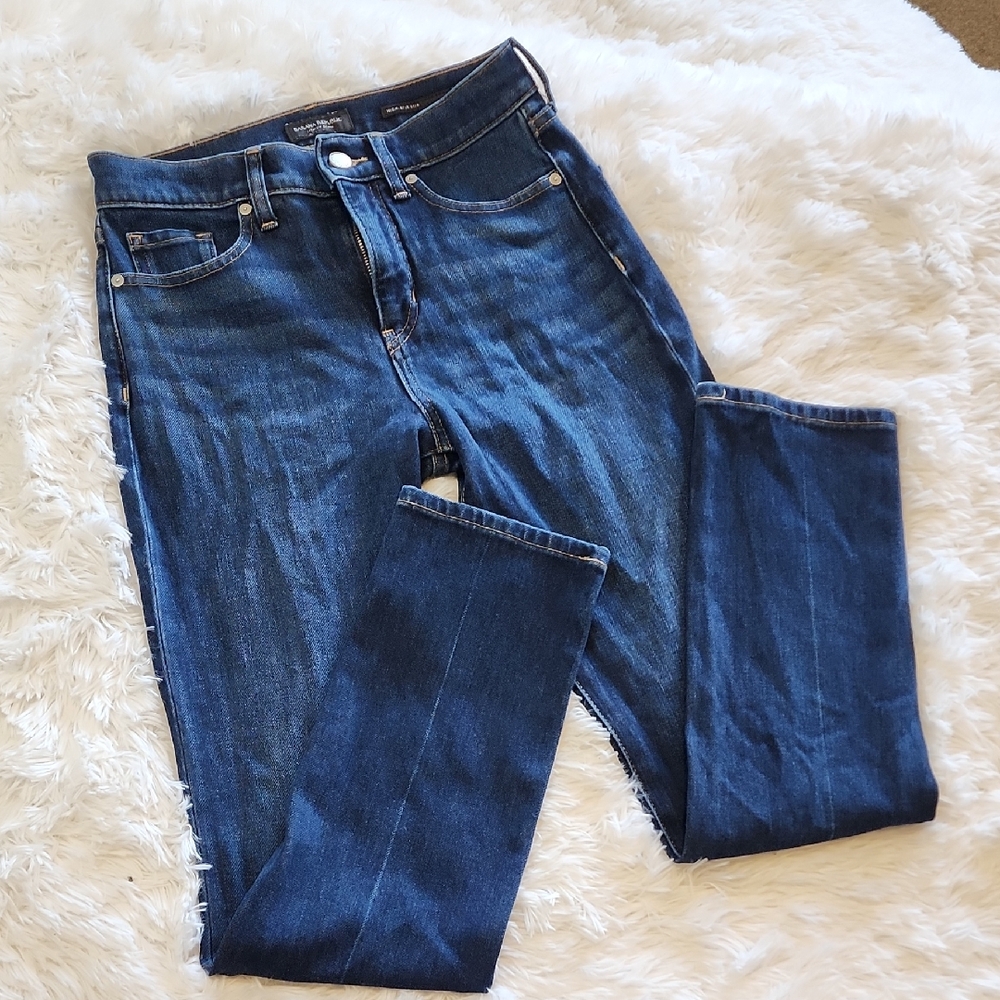 Banana Republic Dark Blue Straight Leg High Rise Slim Jeans